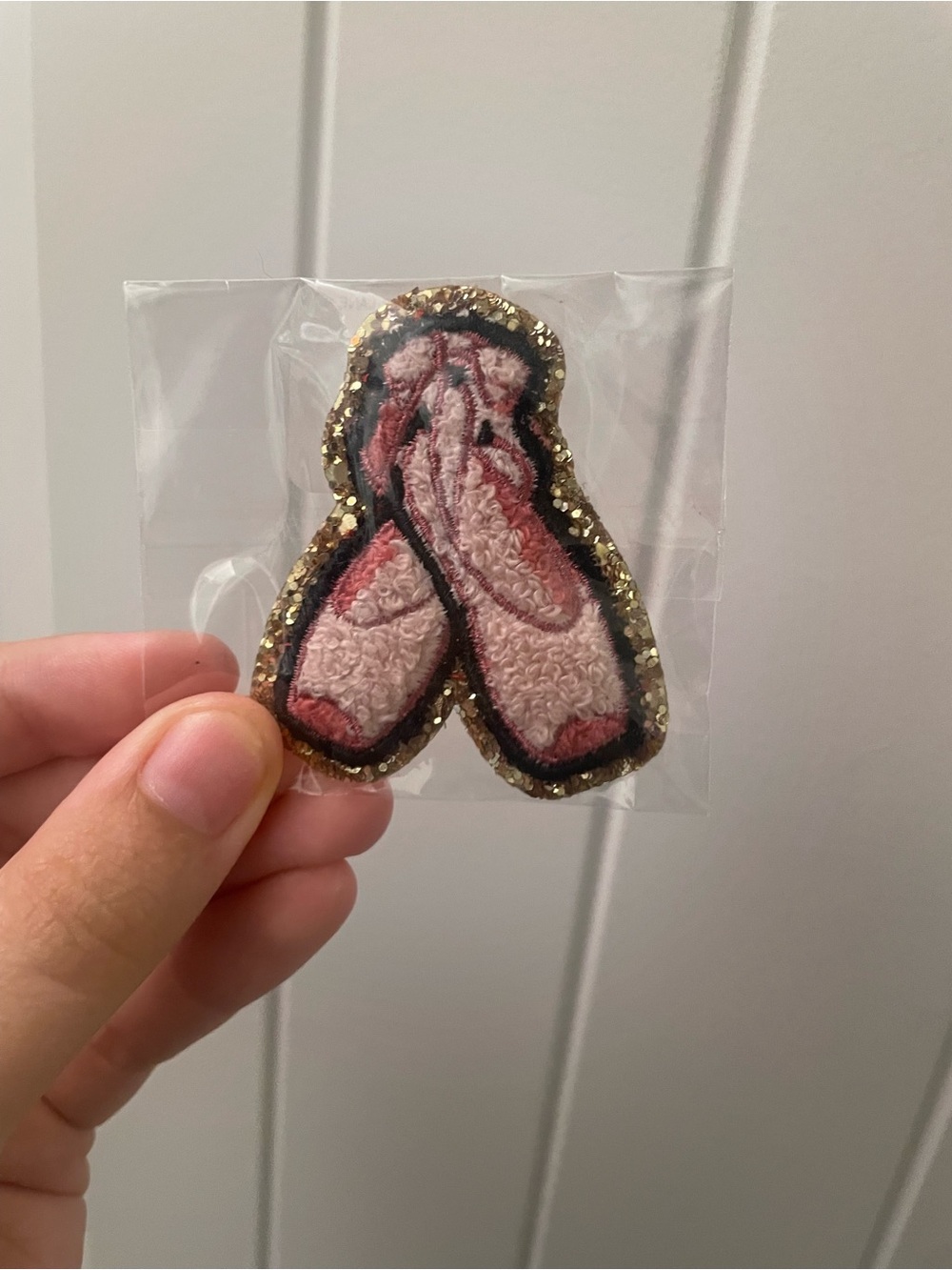Stoney Clover Lane Pink Ballet Slipper Patch with Gold Trim